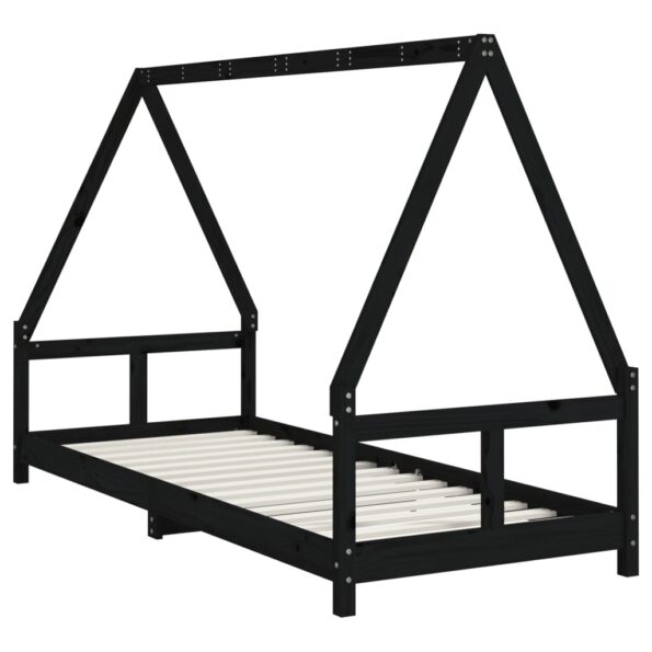 vidaXL Rám detskej postele čierny 80x200 cm masívna borovica – Obrázok 6