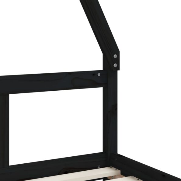 vidaXL Rám detskej postele čierny 80x200 cm masívna borovica – Obrázok 7