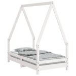 vidaXL Rám detskej postele biely 70x140 cm masívna borovica – Obrázok 2