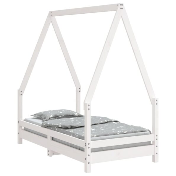 vidaXL Rám detskej postele biely 70x140 cm masívna borovica – Obrázok 2