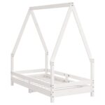 vidaXL Rám detskej postele biely 70x140 cm masívna borovica – Obrázok 3