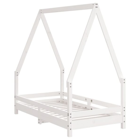 vidaXL Rám detskej postele biely 70x140 cm masívna borovica – Obrázok 3