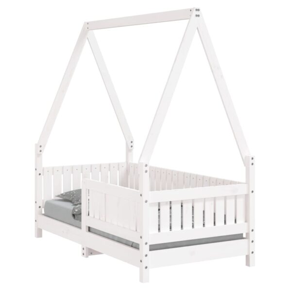 vidaXL Rám detskej postele biely 70x140 cm masívna borovica – Obrázok 2