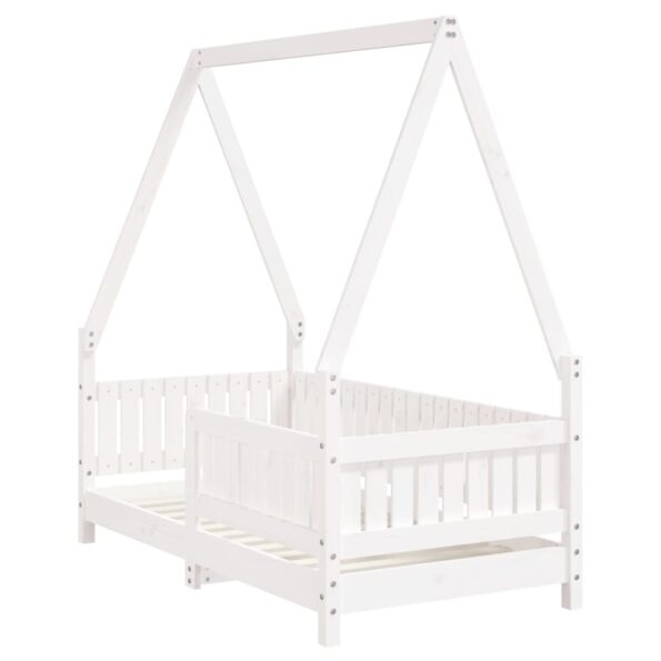 vidaXL Rám detskej postele biely 70x140 cm masívna borovica – Obrázok 3