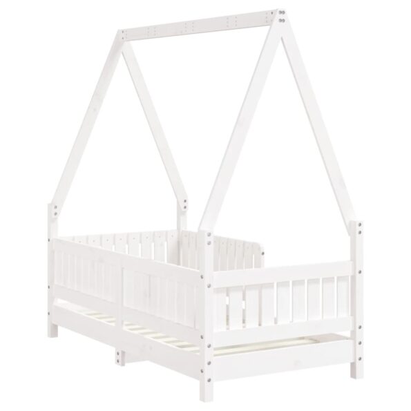 vidaXL Rám detskej postele biely 70x140 cm masívna borovica – Obrázok 6