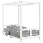 vidaXL Rám detskej postele biely 80x160 cm masívna borovica – Obrázok 2