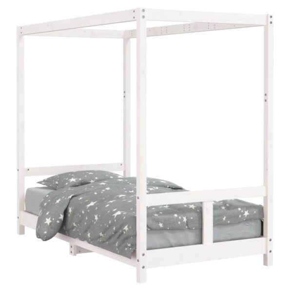 vidaXL Rám detskej postele biely 80x160 cm masívna borovica – Obrázok 2