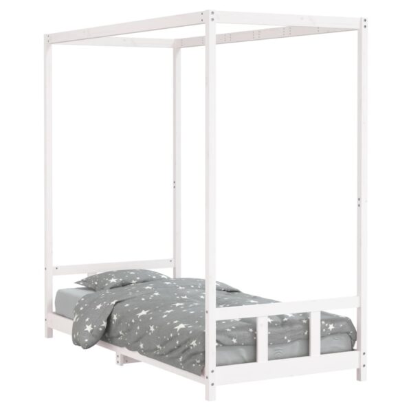 vidaXL Rám detskej postele biely 90x200 cm masívna borovica – Obrázok 2