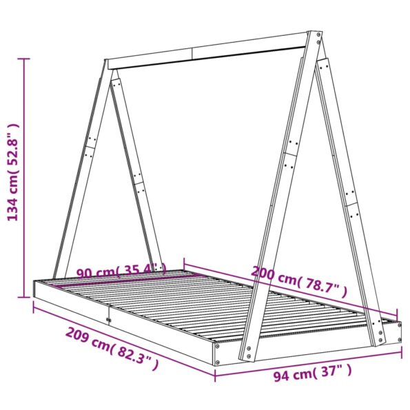 vidaXL Rám detskej postele 90x200 cm masívna borovica – Obrázok 9
