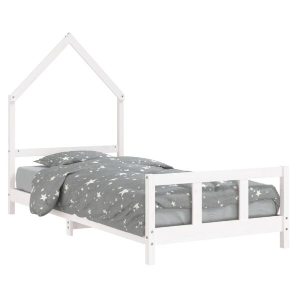 vidaXL Rám detskej postele biely 90x200 cm masívna borovica – Obrázok 2