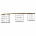 vidaXL Záhradná lavička gabiónový dizajn 203x31x42 cm impreg. borovica – Obrázok 5