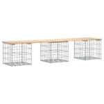 vidaXL Záhradná lavička gabiónový dizajn 203x44x42 cm masívna borovica – Obrázok 2