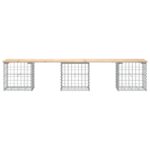 vidaXL Záhradná lavička gabiónový dizajn 203x44x42 cm masívna borovica – Obrázok 3
