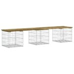 vidaXL Záhradná lavička gabiónový dizajn 203x44x42 cm impreg. borovica – Obrázok 5