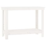 vidaXL Pracovná lavica biela 110x50x80 cm masívna borovica – Obrázok 2