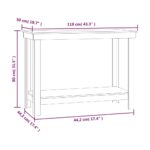 vidaXL Pracovná lavica biela 110x50x80 cm masívna borovica – Obrázok 8