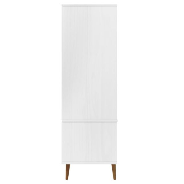vidaXL Šatník MOLDE, biely 90x55x175 cm, borovicový masív – Obrázok 6
