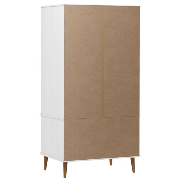 vidaXL Šatník MOLDE, biely 90x55x175 cm, borovicový masív – Obrázok 7