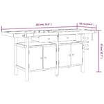 vidaXL Pracovný stôl so zásuvk. a zverákmi 192x62x83 cm akáciový masív – Obrázok 10