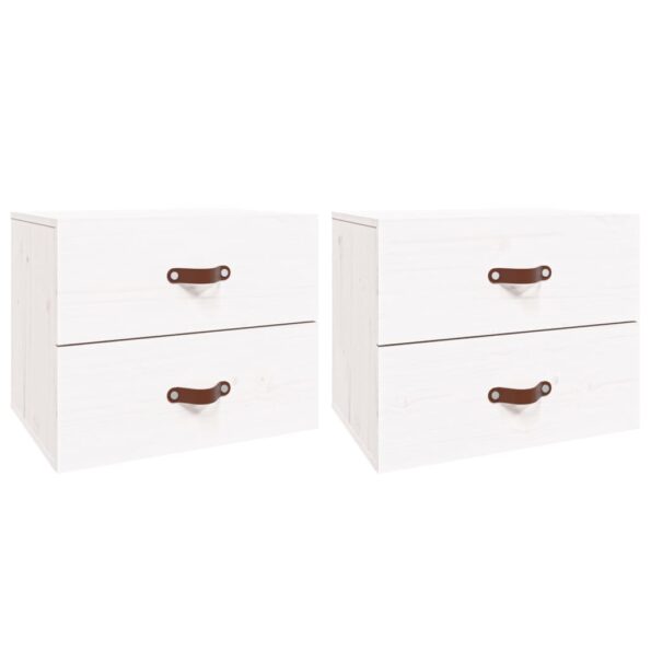vidaXL Nástenné nočné stolíky 2 ks biele 50x36x40 cm – Obrázok 2