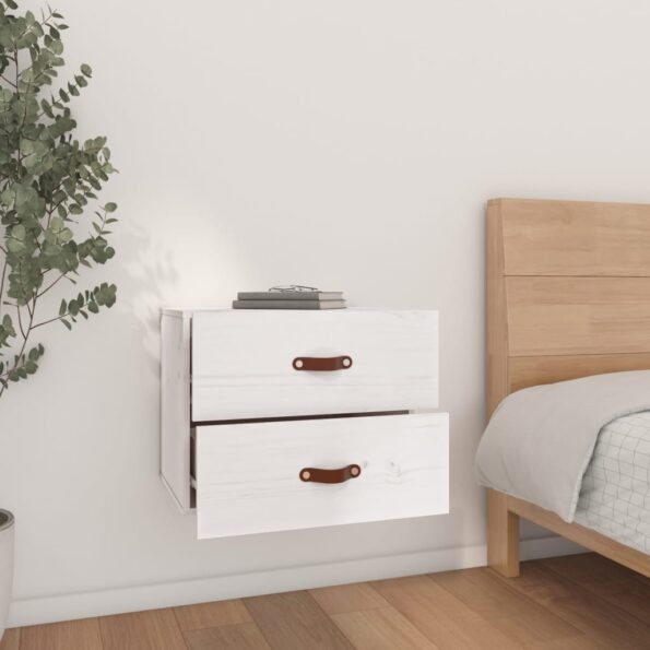 vidaXL Nástenné nočné stolíky 2 ks biele 50x36x40 cm – Obrázok 3
