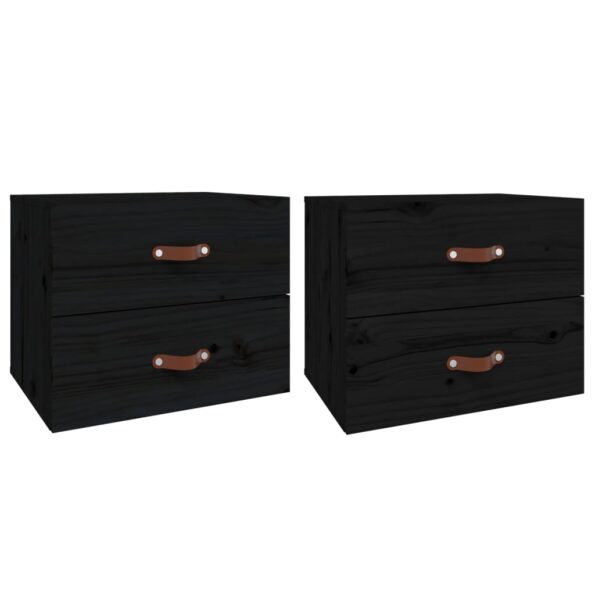 vidaXL Nástenné nočné stolíky 2 ks čierne 50x36x40 cm – Obrázok 2