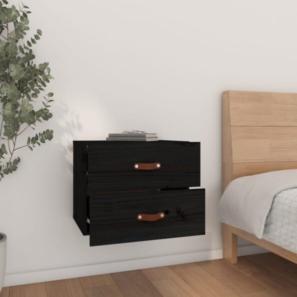 vidaXL Nástenné nočné stolíky 2 ks čierne 50x36x40 cm – Obrázok 3
