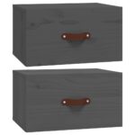vidaXL Nástenné nočné stolíky 2 ks sivé 40x29,5x22 cm – Obrázok 2