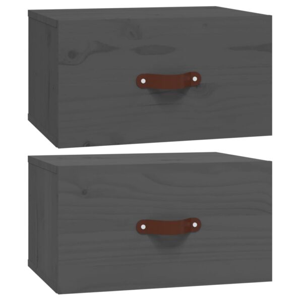 vidaXL Nástenné nočné stolíky 2 ks sivé 40x29,5x22 cm – Obrázok 2
