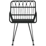 vidaXL Záhradné stoličky 2 ks s opierkami čierne 56x64x80 cm PE Rattan – Obrázok 4