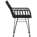 vidaXL Záhradné stoličky 2 ks s opierkami čierne 56x64x80 cm PE Rattan – Obrázok 5