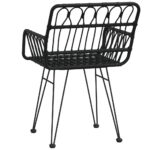 vidaXL Záhradné stoličky 2 ks s opierkami čierne 56x64x80 cm PE Rattan – Obrázok 6