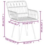 vidaXL Záhradné stoličky 2 ks s opierkami čierne 56x64x80 cm PE Rattan – Obrázok 9