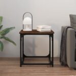vidaXL Príručný stolík dymový dub 40x40x40 cm spracované drevo – Obrázok 3