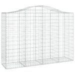 vidaXL Oblúkové gabionové koše 14 ks 200x50x140/160 cm pozink. železo – Obrázok 3