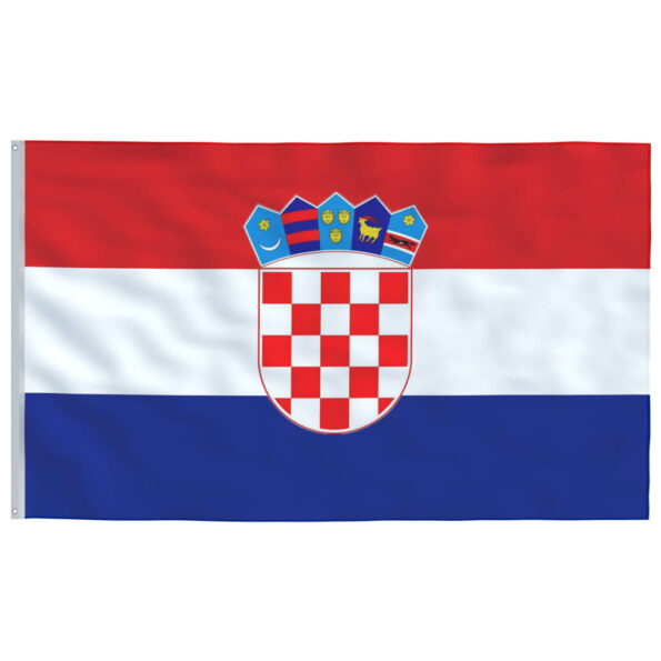 vidaXL Vlajka Chorvátska a tyč 6,08 m hliník – Obrázok 4