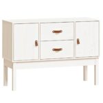 vidaXL Komoda biela 110x40x78 cm borovicový masív – Obrázok 2