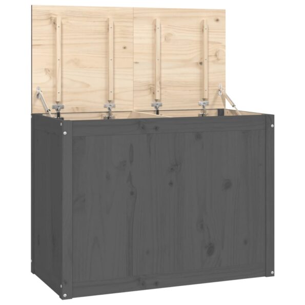 vidaXL Kôš na bielizeň sivý 88,5x44x66 cm masívna borovica – Obrázok 2