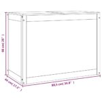 vidaXL Kôš na bielizeň sivý 88,5x44x66 cm masívna borovica – Obrázok 10