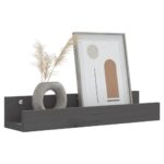 vidaXL Nástenné skrinky 2 ks sivé 50x12x9 cm masívna borovica – Obrázok 7