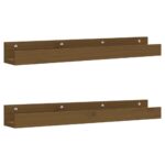 vidaXL Nástenné skrinky 2 ks medovohnedé 80x12x9 cm masívna borovica – Obrázok 2