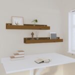 vidaXL Nástenné skrinky 2 ks medovohnedé 80x12x9 cm masívna borovica – Obrázok 6