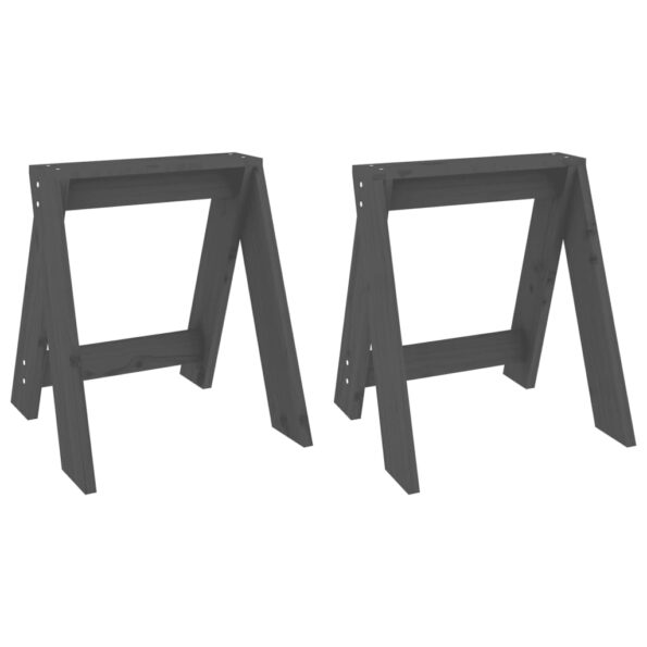 VidaXL Sedadlá 2 ks sivé 40x40x45 cm borovicový masív – Obrázok 2