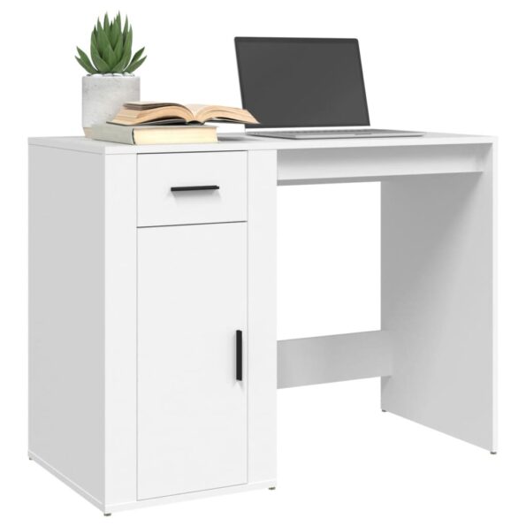 vidaXL Stôl biely 100x49x75 cm spracované drevo – Obrázok 4