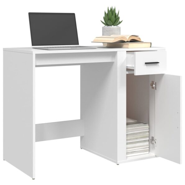 vidaXL Stôl biely 100x49x75 cm spracované drevo – Obrázok 5