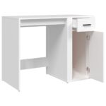 vidaXL Stôl biely 100x49x75 cm spracované drevo – Obrázok 7
