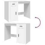 vidaXL Stôl biely 100x49x75 cm spracované drevo – Obrázok 9