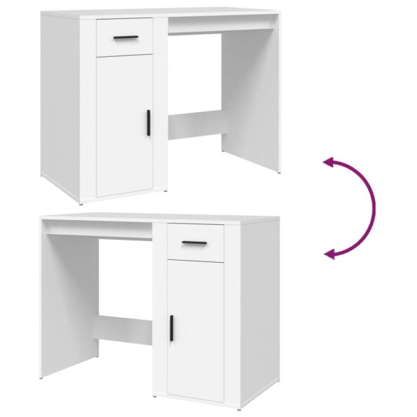 vidaXL Stôl biely 100x49x75 cm spracované drevo – Obrázok 9