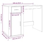 vidaXL Stôl biely 100x49x75 cm spracované drevo – Obrázok 11