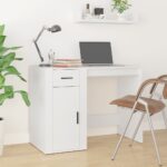 vidaXL Stôl biely 100x49x75 cm spracované drevo